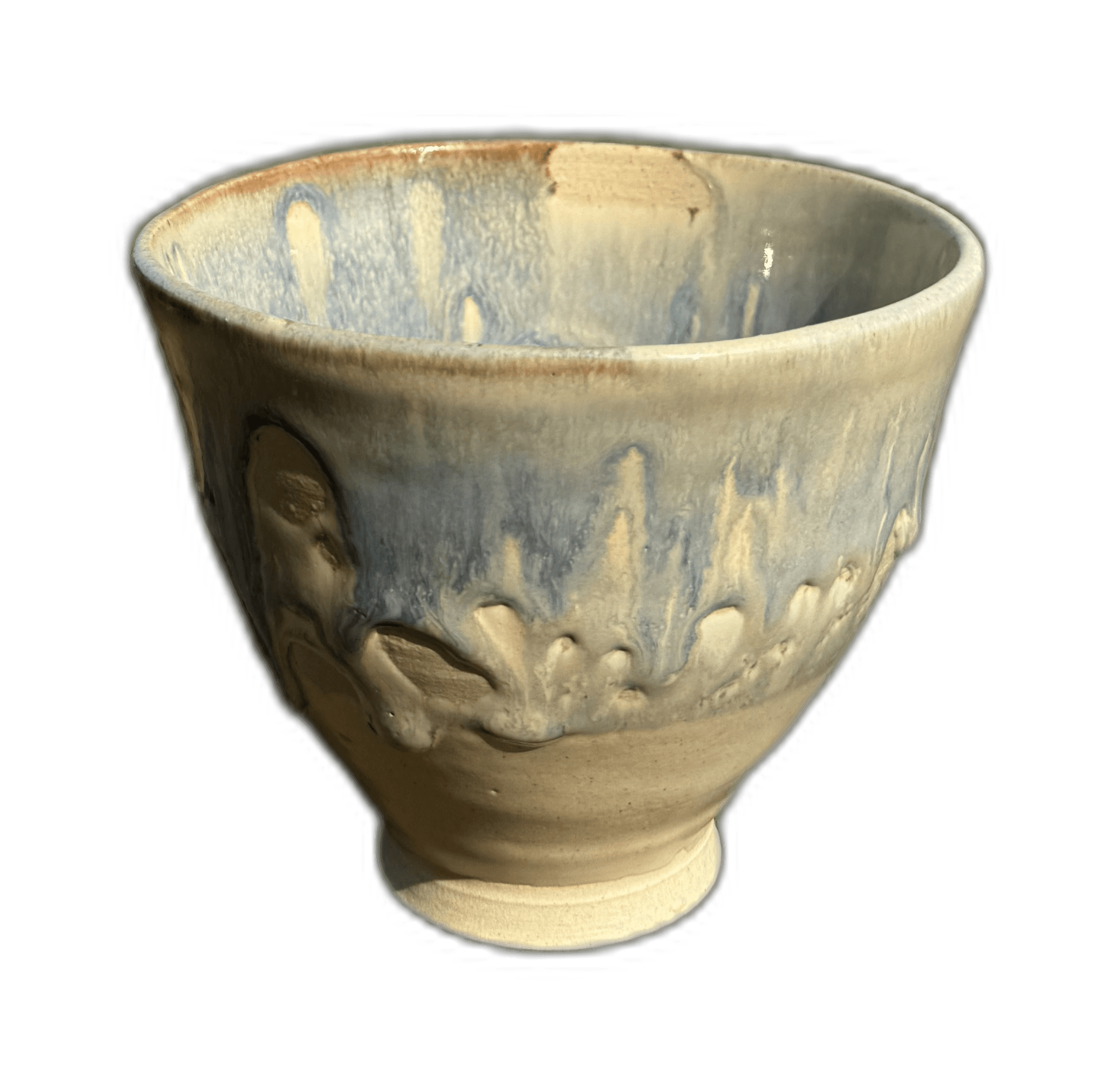 A sandstone bowl photographed outdoors at Solan Studios