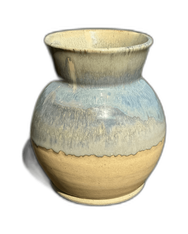 A sandstone bowl photographed from the side at Solan Studios